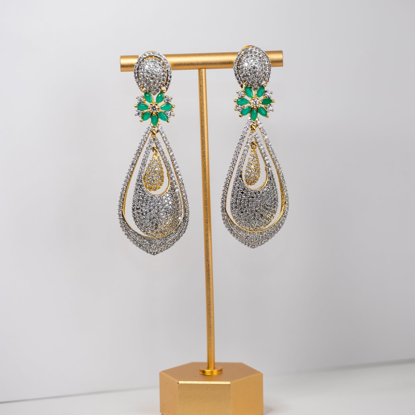 The Keri Indian Handcrafted American Diamonds cz earrings