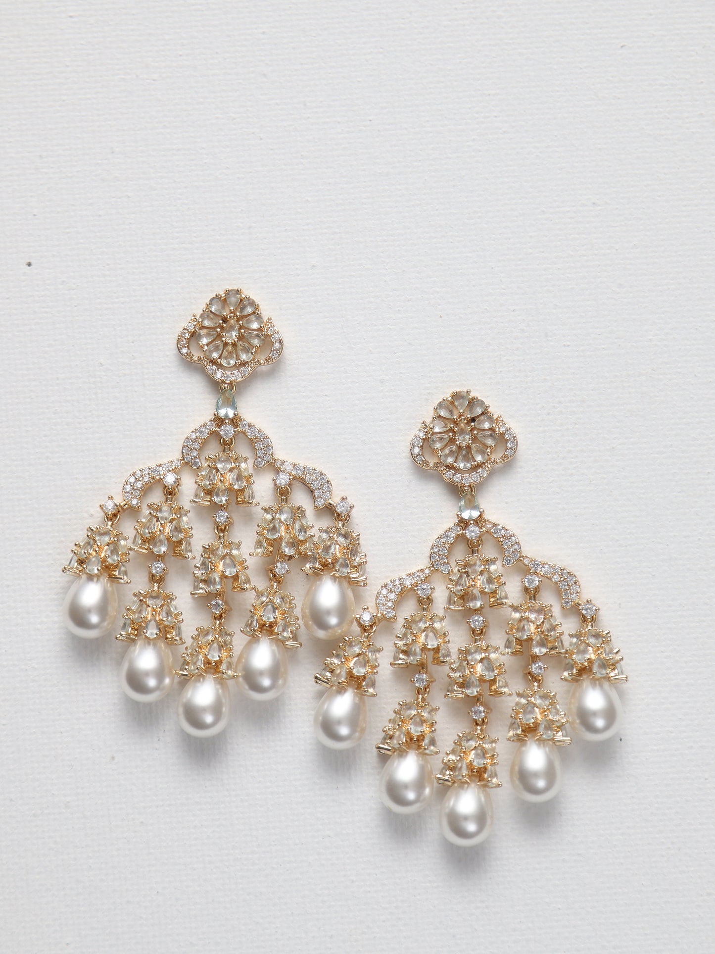 The Geneviève Cz and pearl Tassel Earrings