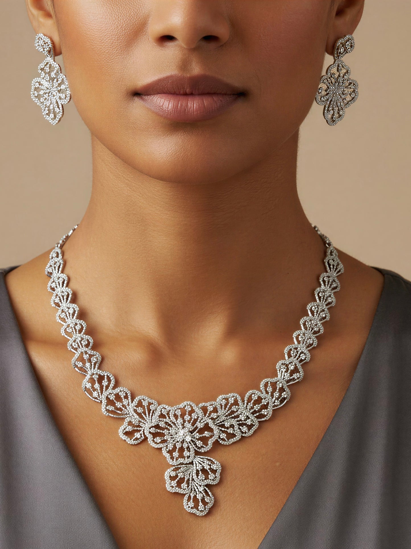 ZIYA CZ Earring and Necklace set