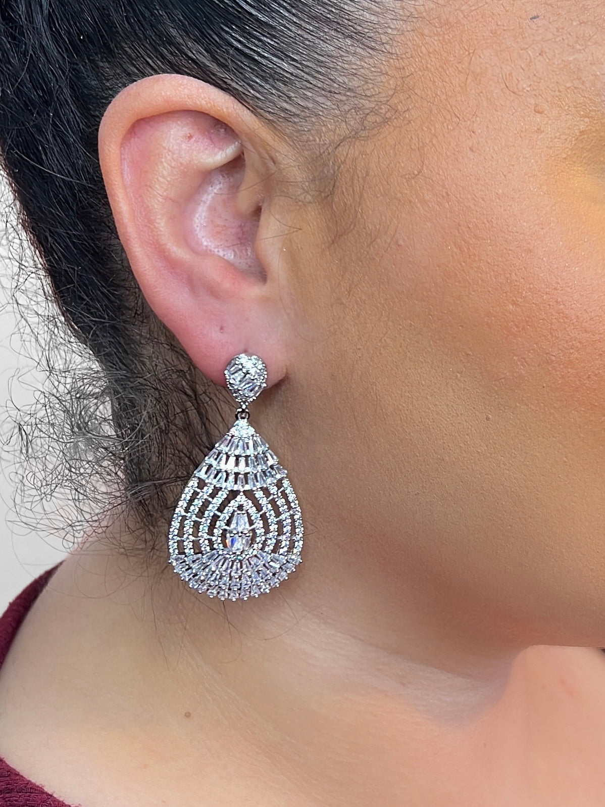 Andrea drop CZ earrings