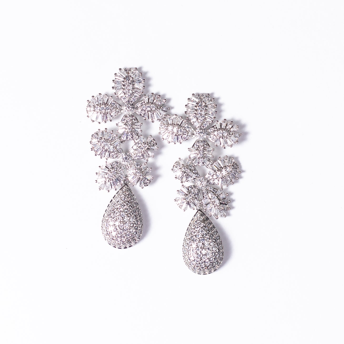 Ariana CZ Baguette style Bridal Earrings