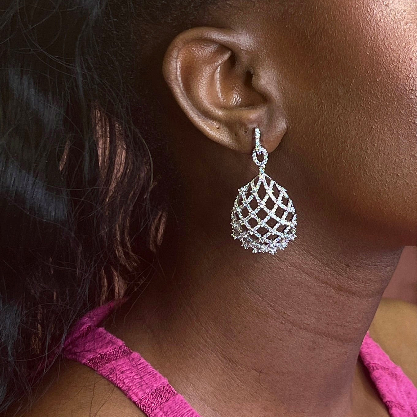 The Cara Indian Cz Bridal Earrings .