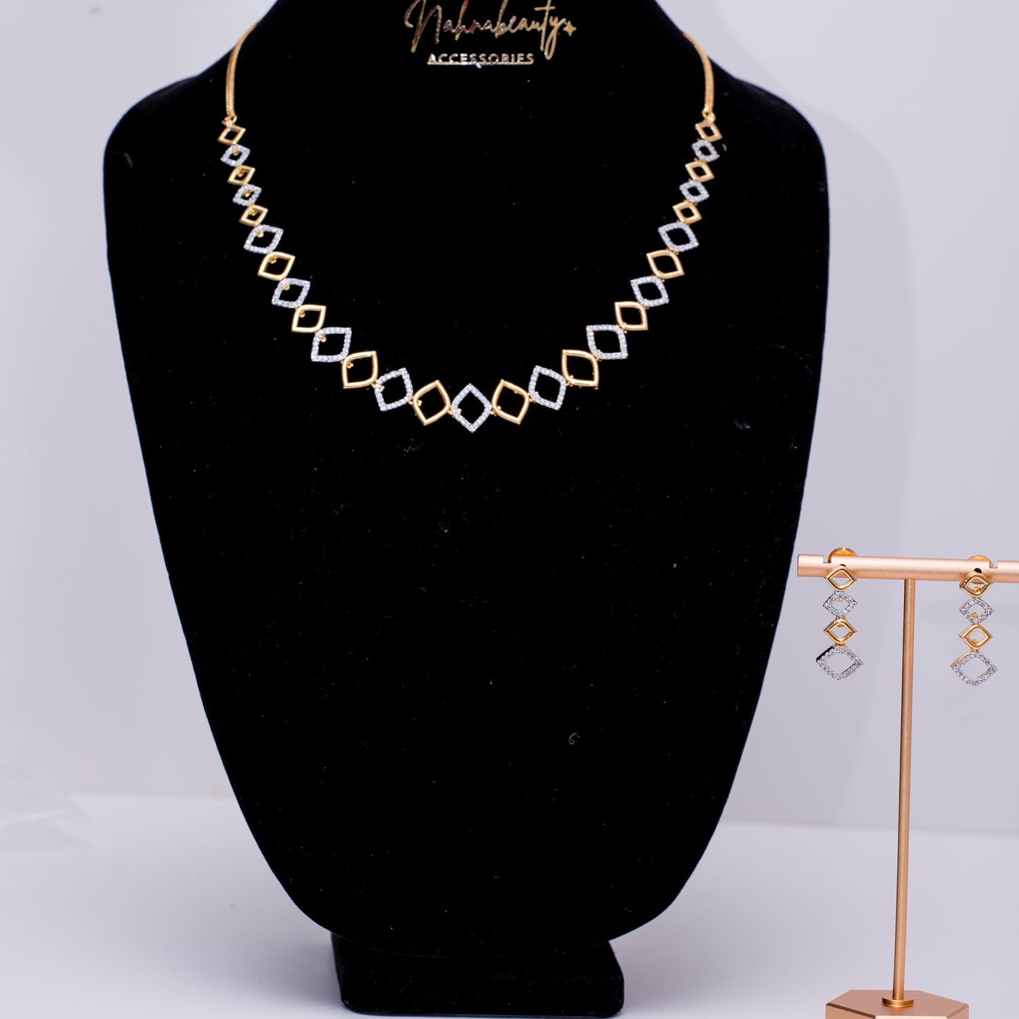 Nisha Indian Cz Necklace and Earring at