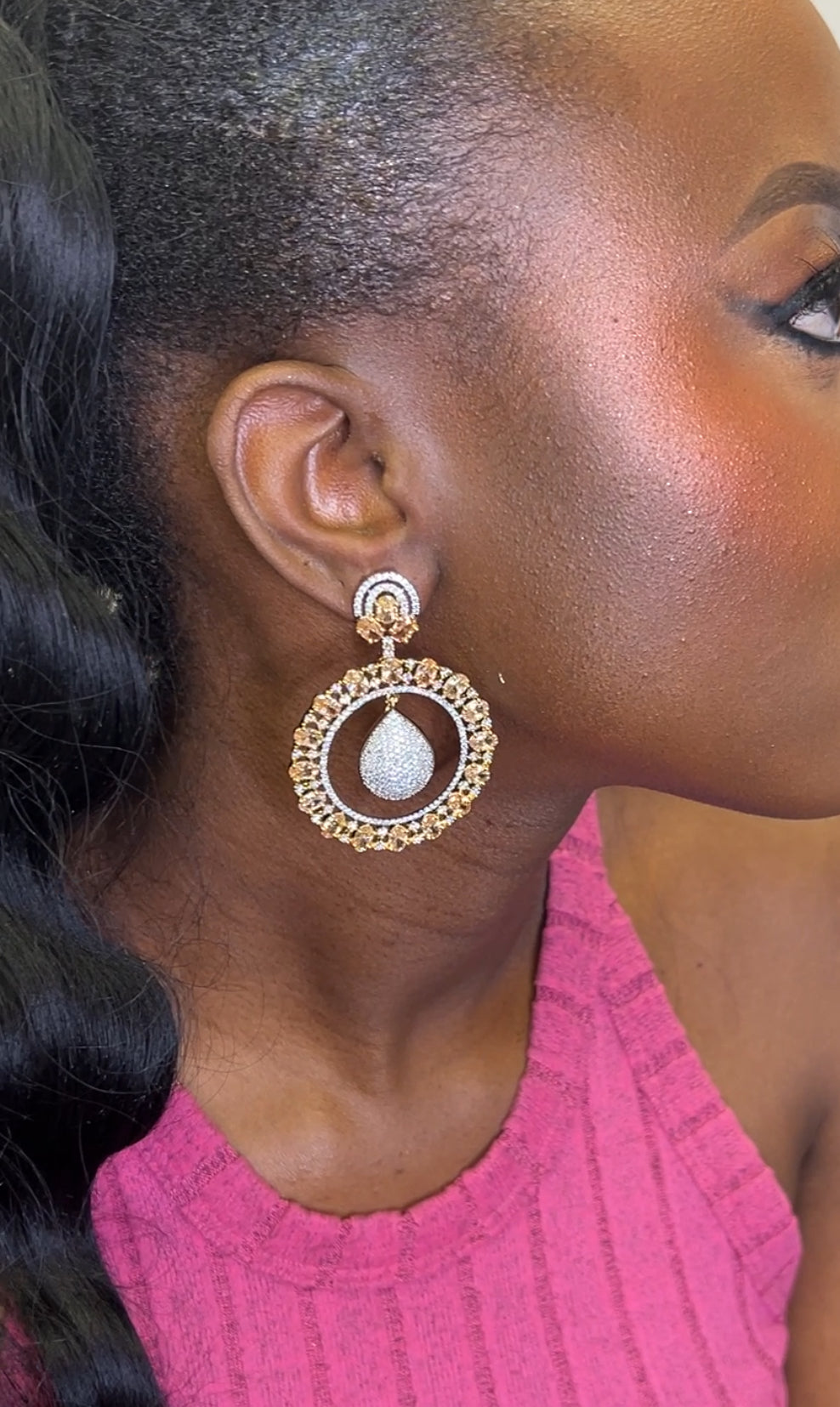 Evita  large round earrings