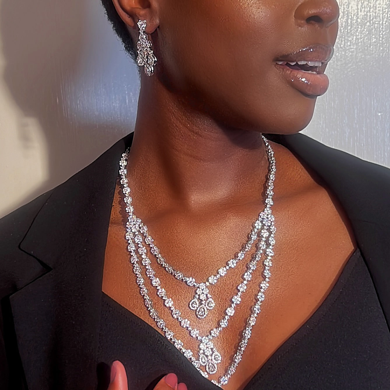 Lavina Indian Three Layer CZ set