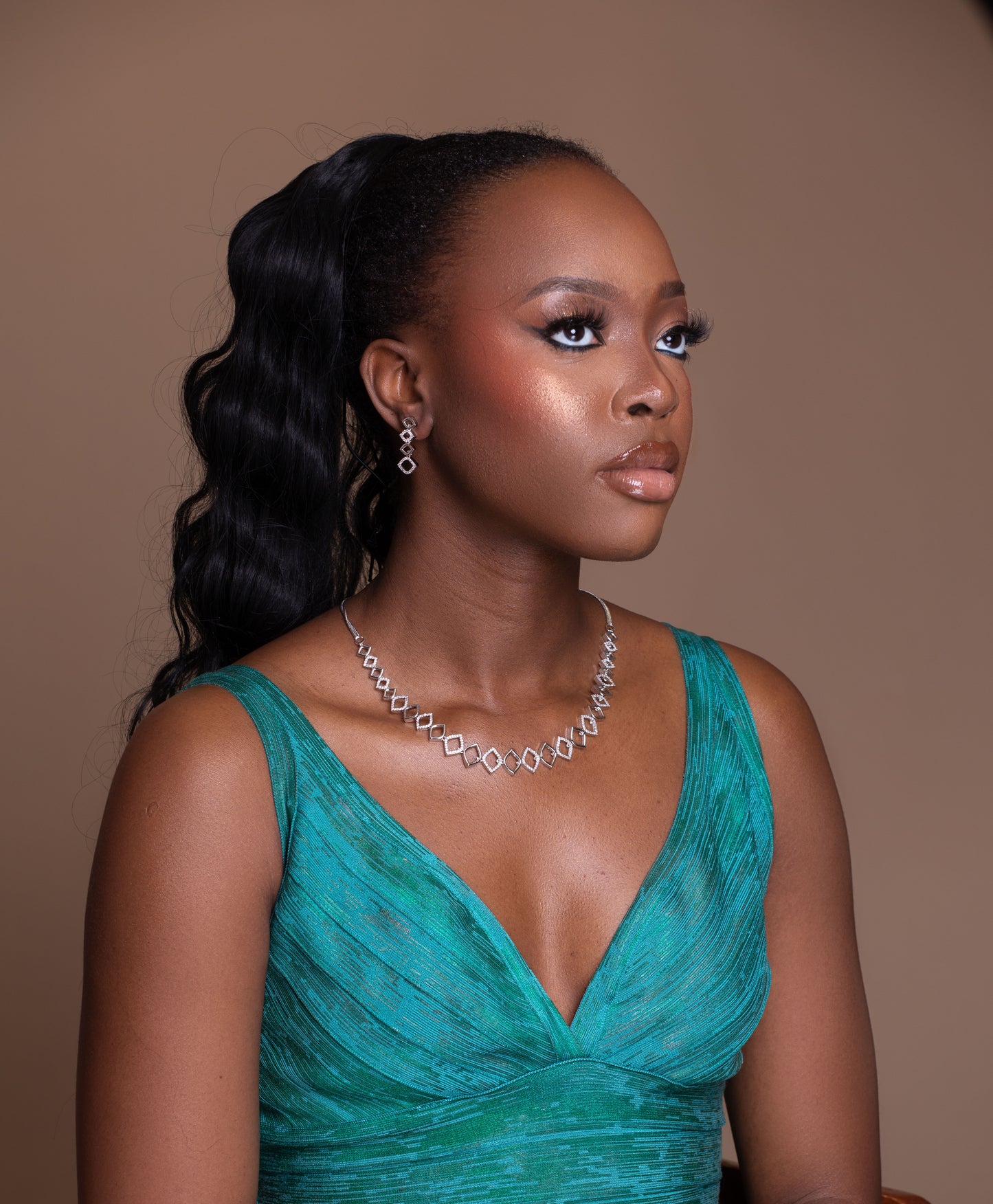 Nisha Indian Cz Necklace and Earring at