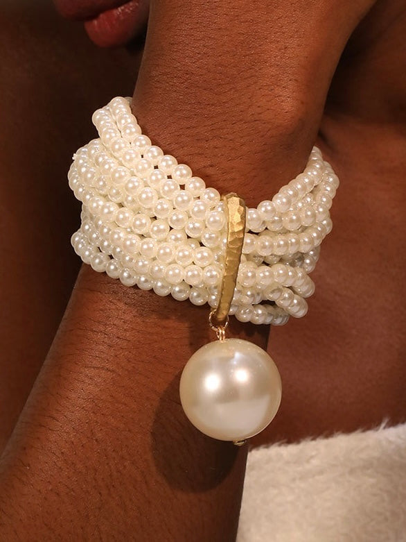 The LAURETTA Multi Strand Pearl Bracelet