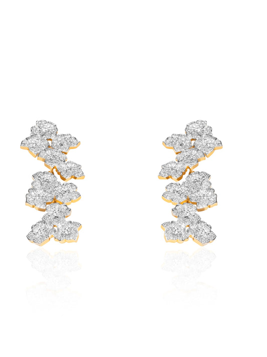 EESHA FLOWER  CLUSTER CZ EARRINGS