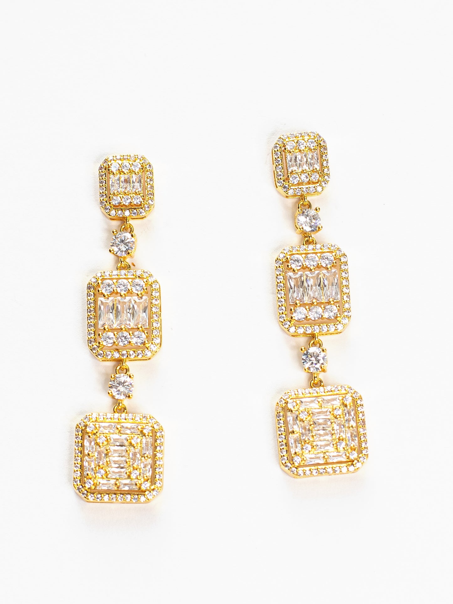 Long square Zirconia earrings