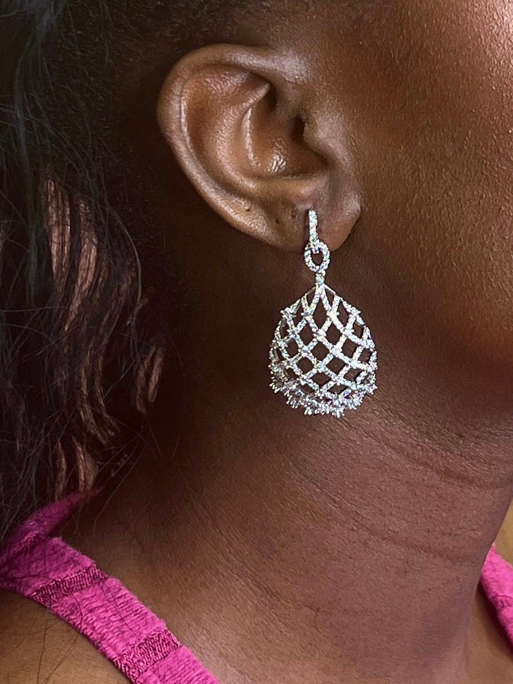 The Cara Indian Cz Bridal Earrings .
