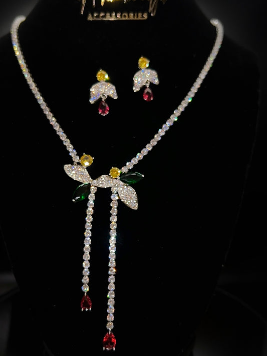 Taliè Dainty Necklace and Earring Cz set