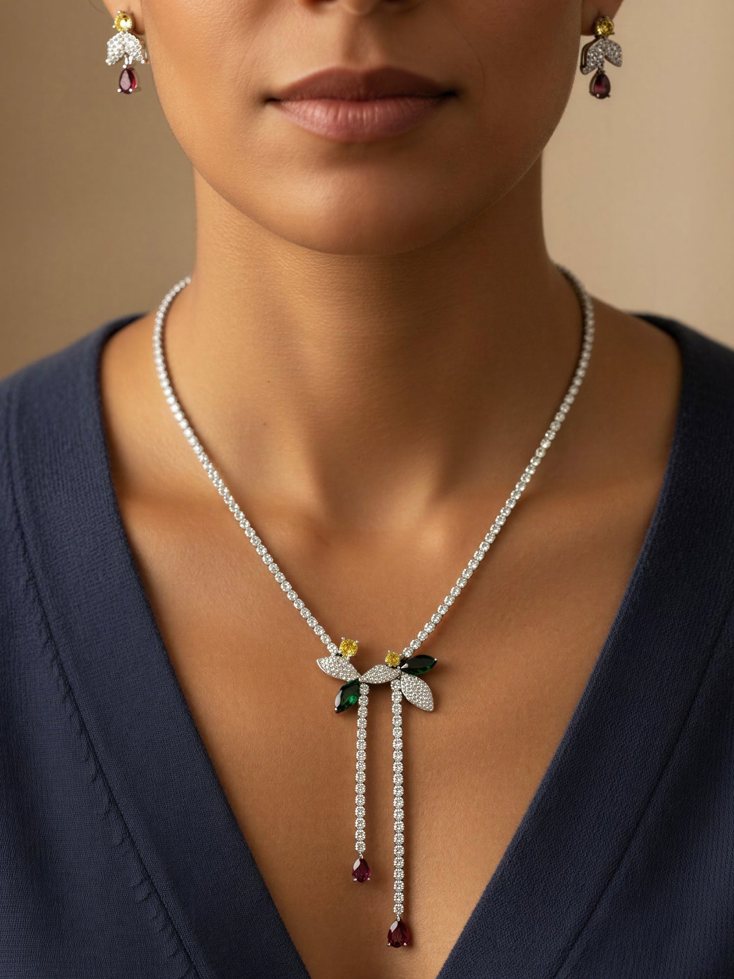 Taliè Dainty Necklace and Earring Cz set