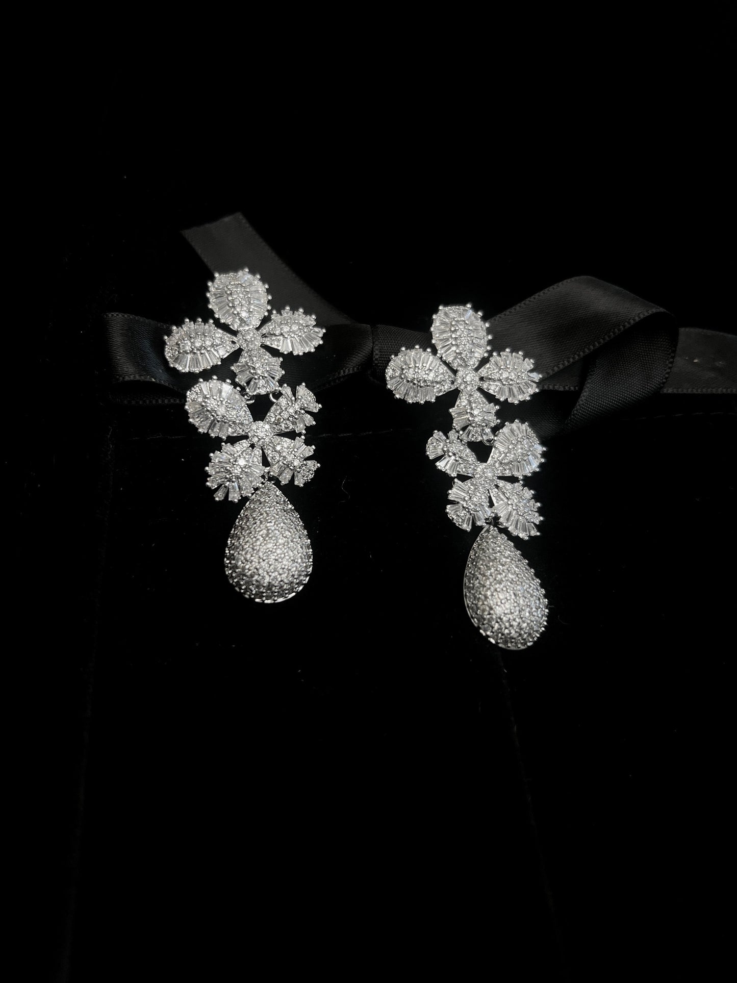 Ariana CZ Baguette style Bridal Earrings