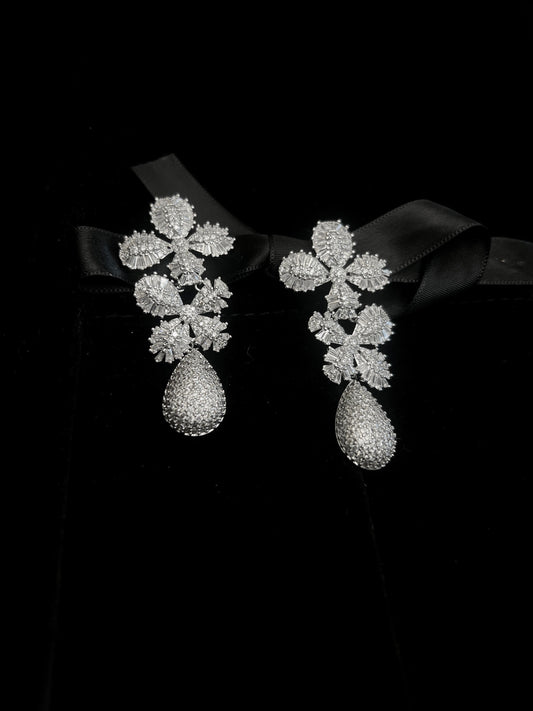Ariana CZ Baguette style Bridal Earrings