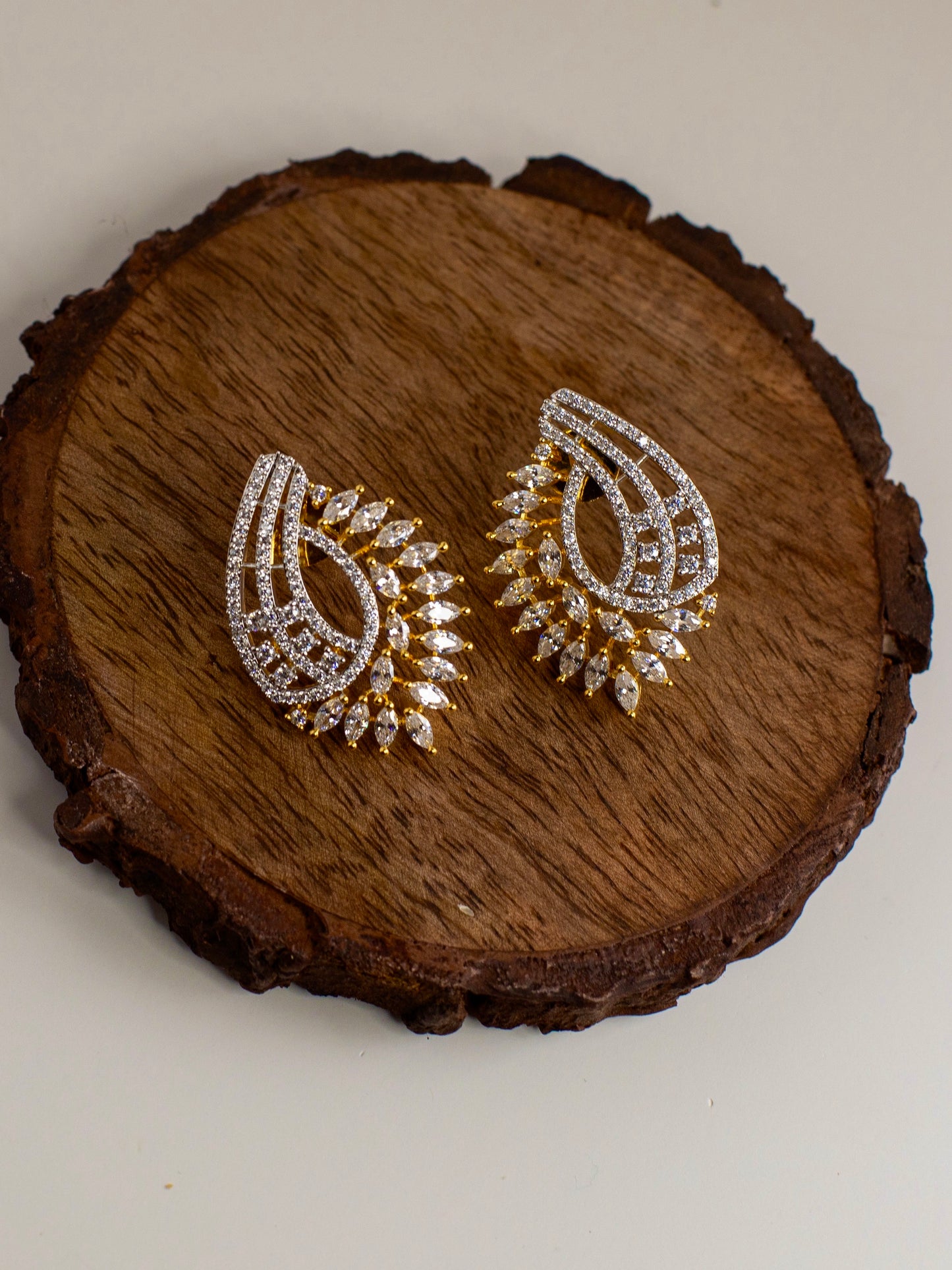 Leah  Indian Stud CZ Earrings